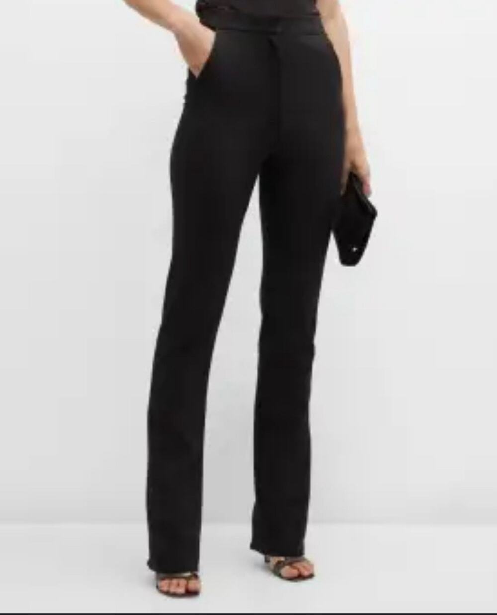 NWT lela rose seamed zip front skinny pants Black 8